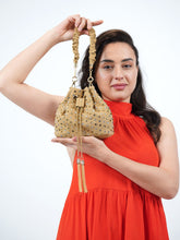Stardust Denim Bucket Bag - Beige